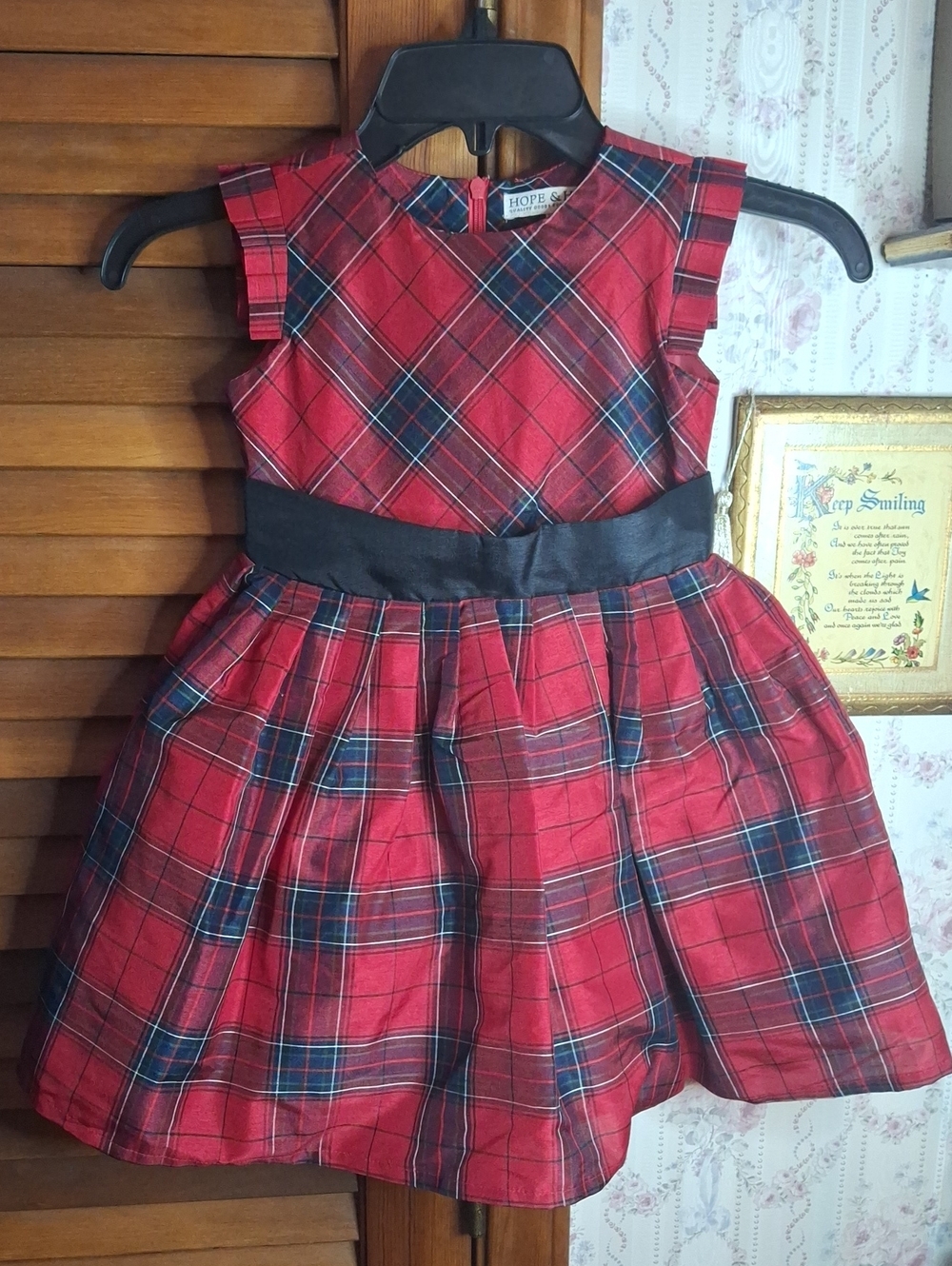 Hope & Henry Red Plaid Dress Tulle  Sz 3 Preloved
